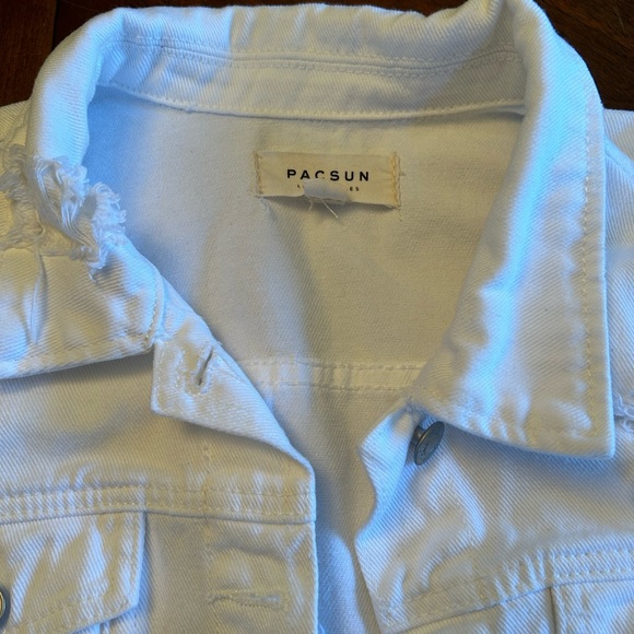 Distressed, white PacSun, jean jacket - Picture 3 of 7